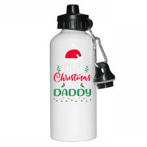 My First Christmas As A Daddy New Father Xmas Lights Gift Aluminum Water Bottle