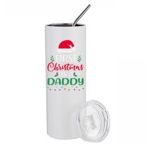 My First Christmas As A Daddy New Father Xmas Lights Gift Stainless Steel Tumbler