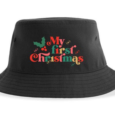 My First Christmas 1st Christmas Newborn Gift Sustainable Bucket Hat