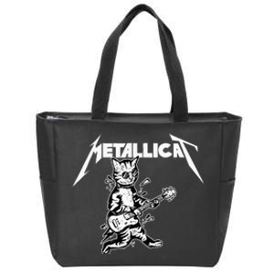 Metallicat Funny Cat Zip Tote Bag