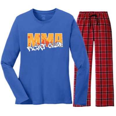 Mma Fight Club Mixed Martial Arts Funny Gift Women's Long Sleeve Flannel Pajama Set 