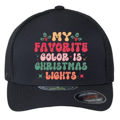 My Favorite Color Is Christmas Lights Flexfit Unipanel Trucker Cap