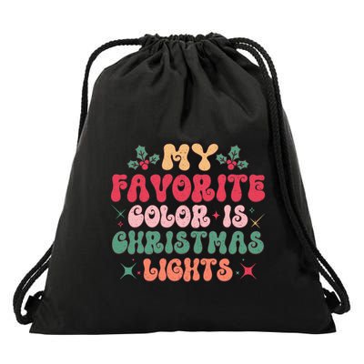 My Favorite Color Is Christmas Lights Drawstring Bag