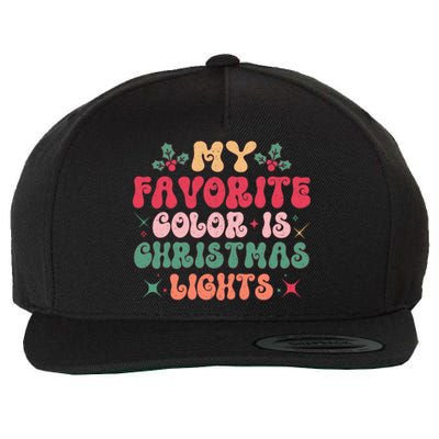 My Favorite Color Is Christmas Lights Wool Snapback Cap