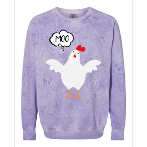 Moo Funny Cow Chicken Colorblast Crewneck Sweatshirt