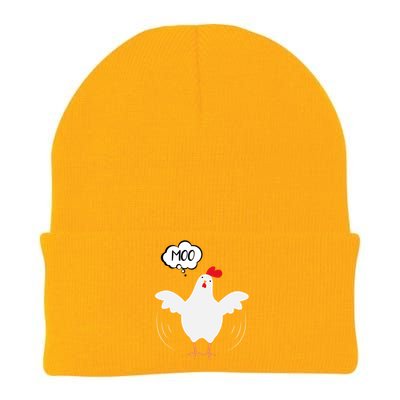 Moo Funny Cow Chicken Knit Cap Winter Beanie