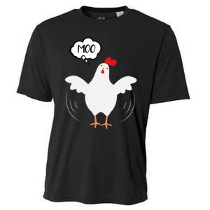 Moo Funny Cow Chicken Cooling Performance Crew T-Shirt