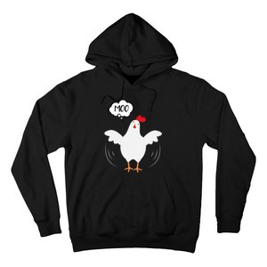 Moo Funny Cow Chicken Hoodie