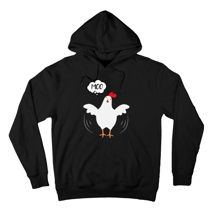 Moo Funny Cow Chicken Hoodie