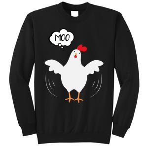 Moo Funny Cow Chicken Sweatshirt