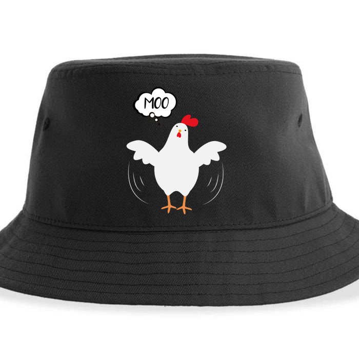 Moo Funny Cow Chicken Sustainable Bucket Hat