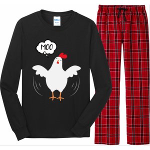 Moo Funny Cow Chicken Long Sleeve Pajama Set