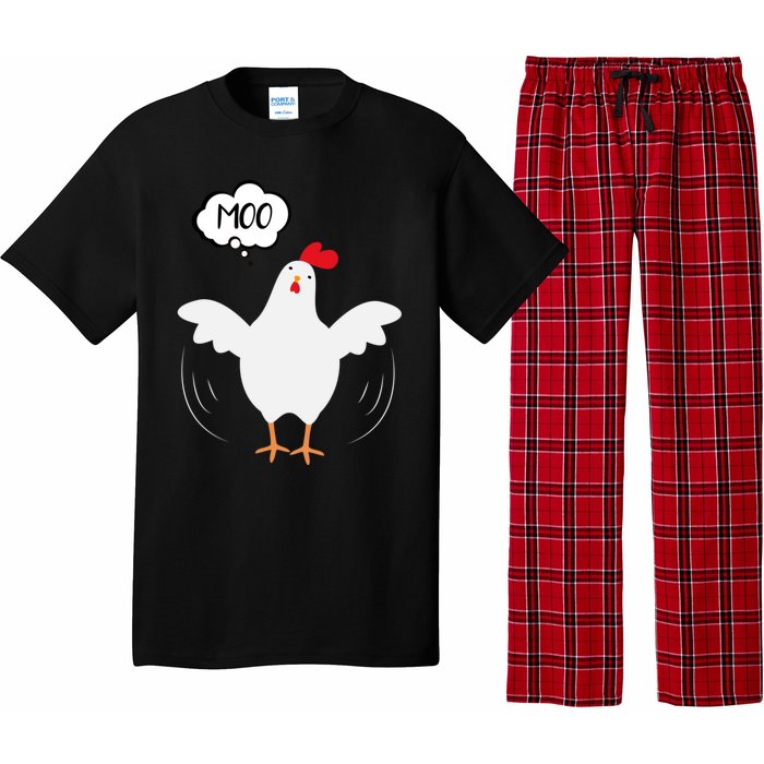 Moo Funny Cow Chicken Pajama Set