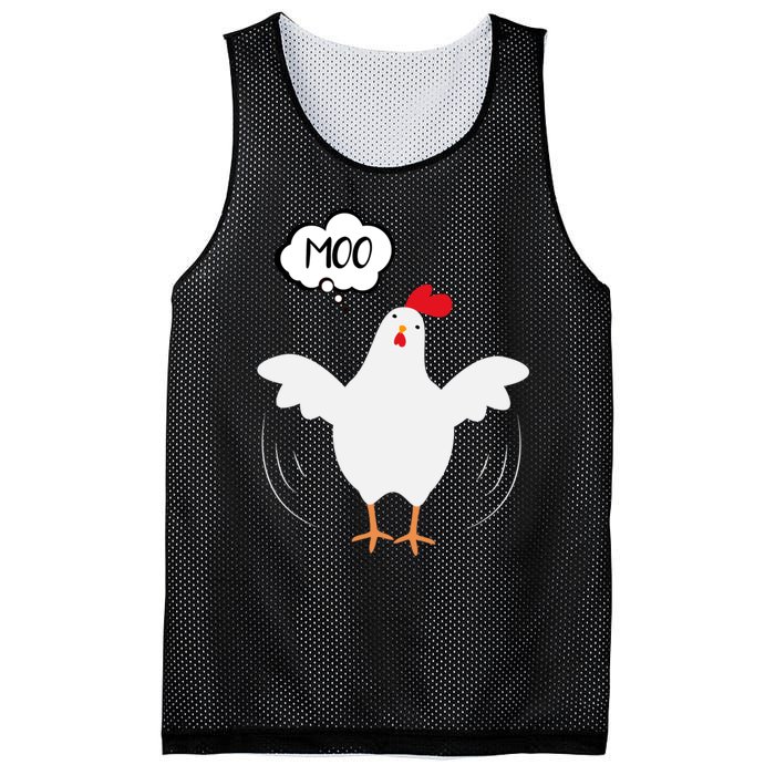 Moo Funny Cow Chicken Mesh Reversible Basketball Jersey Tank