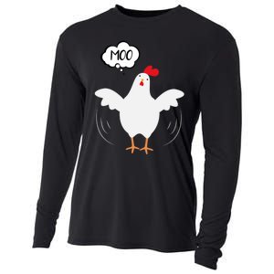 Moo Funny Cow Chicken Cooling Performance Long Sleeve Crew