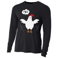 Moo Funny Cow Chicken Cooling Performance Long Sleeve Crew