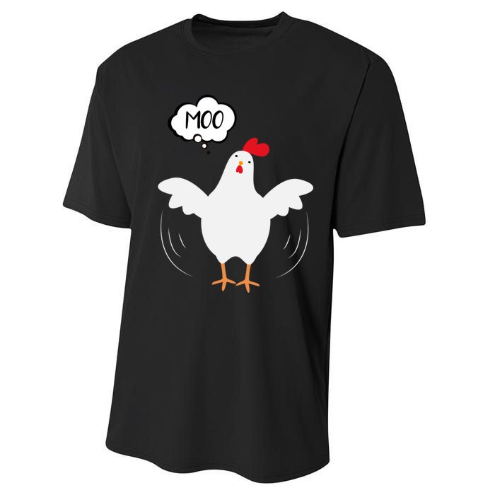 Moo Funny Cow Chicken Performance Sprint T-Shirt