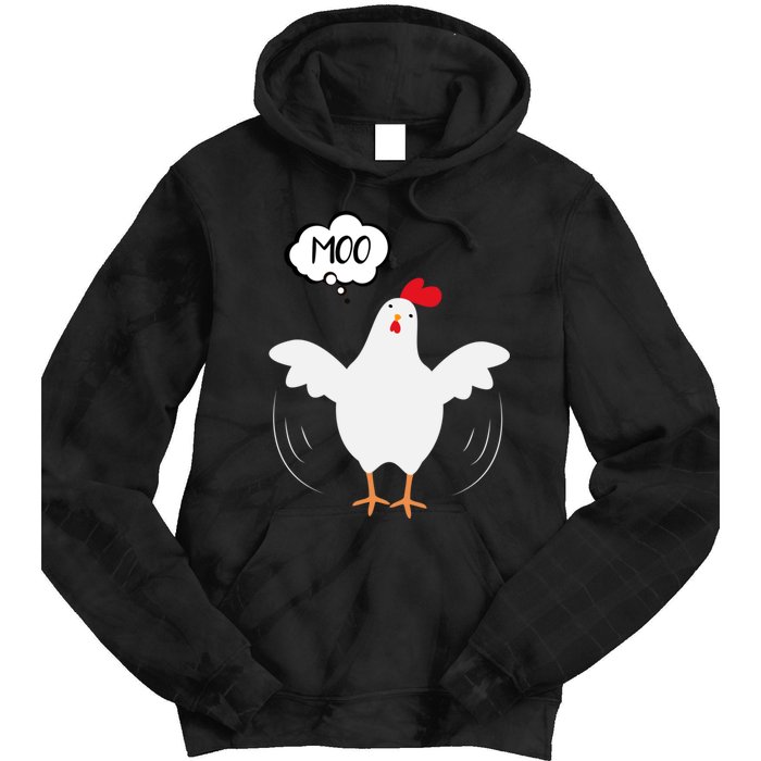 Moo Funny Cow Chicken Tie Dye Hoodie