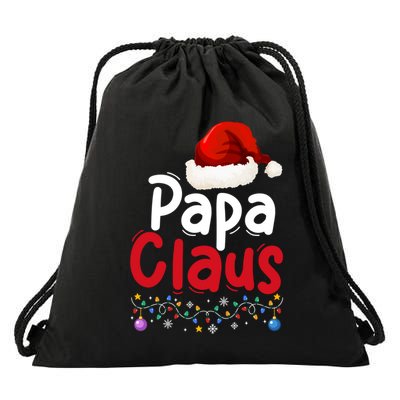 Matching Family Christmas Pajama Papa Santa Claus Costume Gift Drawstring Bag