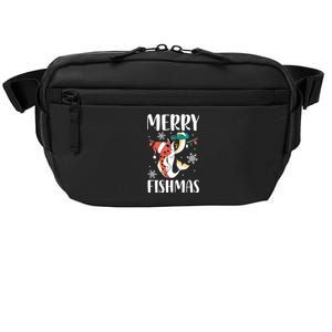 Merry Fishmas Christmas Funny Fishing Fish Santa Snow Cute Gift Crossbody Pack