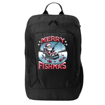 Merry Fishmas Christmas Funny Fishing Gift City Backpack