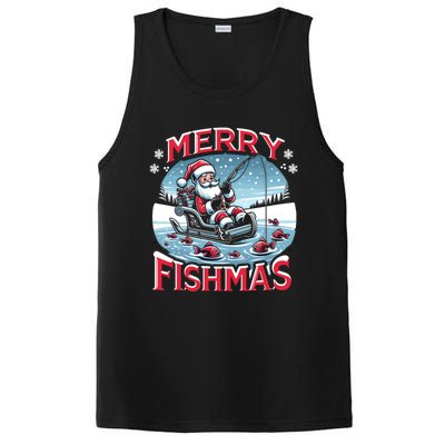 Merry Fishmas Christmas Funny Fishing Gift PosiCharge Competitor Tank