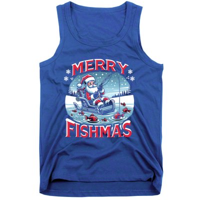 Merry Fishmas Christmas Funny Fishing Gift Tank Top