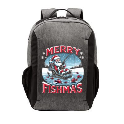 Merry Fishmas Christmas Funny Fishing Gift Vector Backpack