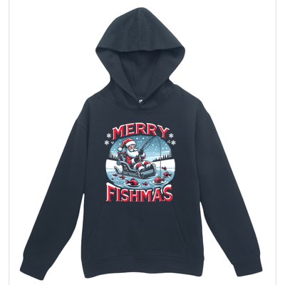 Merry Fishmas Christmas Funny Fishing Gift Urban Pullover Hoodie