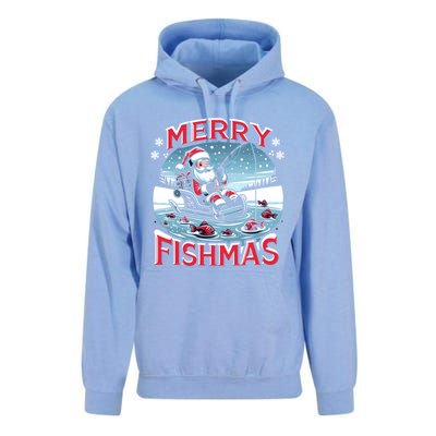 Merry Fishmas Christmas Funny Fishing Gift Unisex Surf Hoodie