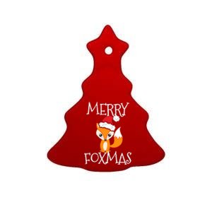 Merry Foxmas Cute Kawaii Chibi Anime Fox Christmas Tank Top Ceramic Tree Ornament