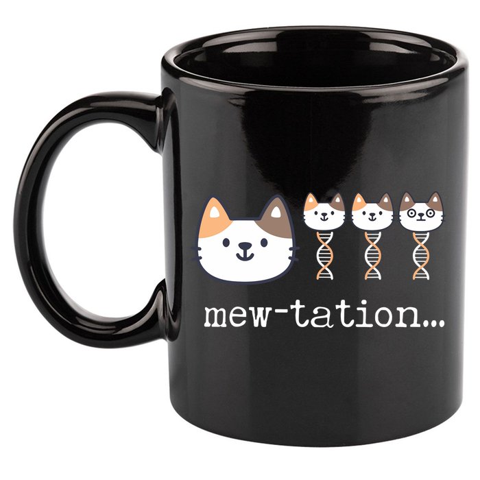 Mewtation Funny Cat Science Dna Cells Biology Teacher 11oz C Handle Ceramic Mug