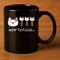 Mewtation Funny Cat Science Dna Cells Biology Teacher 11oz C Handle Ceramic Mug