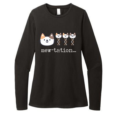 Mewtation Funny Cat Science Dna Cells Biology Teacher Womens CVC Long Sleeve Shirt