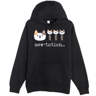 Mewtation Funny Cat Science Dna Cells Biology Teacher Premium Pullover Hoodie