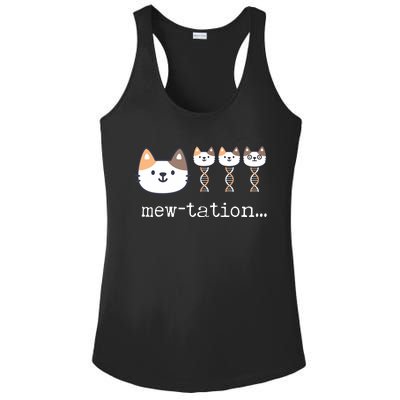 Mewtation Funny Cat Science Dna Cells Biology Teacher Ladies PosiCharge Competitor Racerback Tank