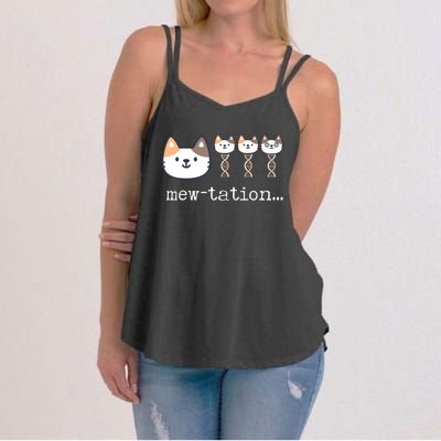 Mewtation Funny Cat Science Dna Cells Biology Teacher Women's Strappy Tank