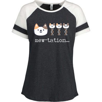 Mewtation Funny Cat Science Dna Cells Biology Teacher Enza Ladies Jersey Colorblock Tee