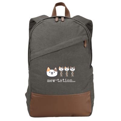 Mewtation Funny Cat Science Dna Cells Biology Teacher Cotton Canvas Backpack