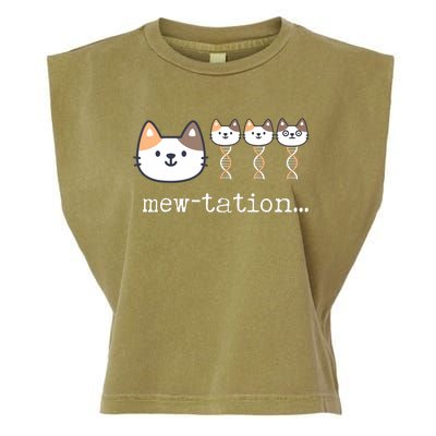 Mewtation Funny Cat Science Dna Cells Biology Teacher Garment-Dyed Women's Muscle Tee