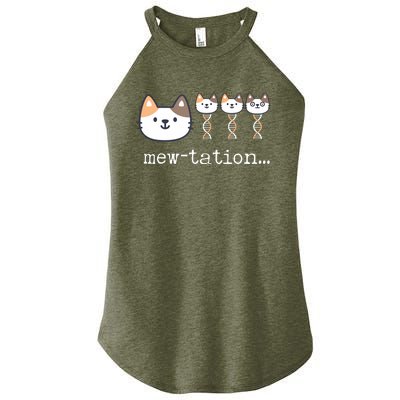 Mewtation Funny Cat Science Dna Cells Biology Teacher Women's Perfect Tri Rocker Tank