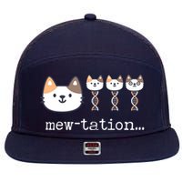 Mewtation Funny Cat Science Dna Cells Biology Teacher 7 Panel Mesh Trucker Snapback Hat