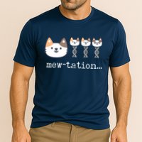 Mewtation Funny Cat Science Dna Cells Biology Teacher Cooling Performance Crew T-Shirt