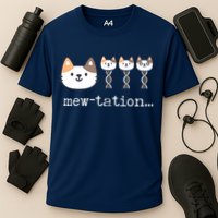 Mewtation Funny Cat Science Dna Cells Biology Teacher Cooling Performance Crew T-Shirt