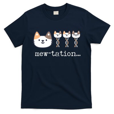 Mewtation Funny Cat Science Dna Cells Biology Teacher T-Shirt