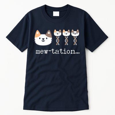 Mewtation Funny Cat Science Dna Cells Biology Teacher Tall T-Shirt