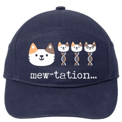Mewtation Funny Cat Science Dna Cells Biology Teacher 7-Panel Snapback Hat