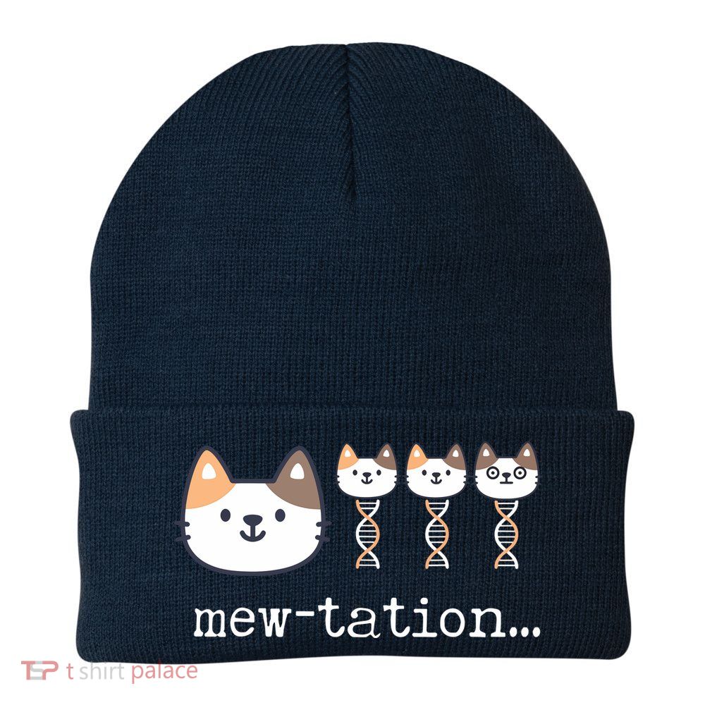 Mewtation Funny Cat Science Dna Cells Biology Teacher Beanie