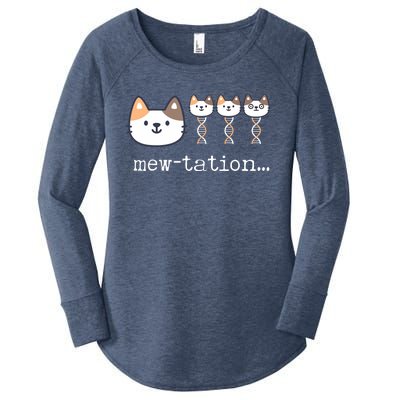 Mewtation Funny Cat Science Dna Cells Biology Teacher Women's Perfect Tri Tunic Long Sleeve Shirt