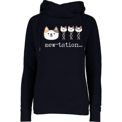 Mewtation Funny Cat Science Dna Cells Biology Teacher Womens Funnel Neck Pullover Hood